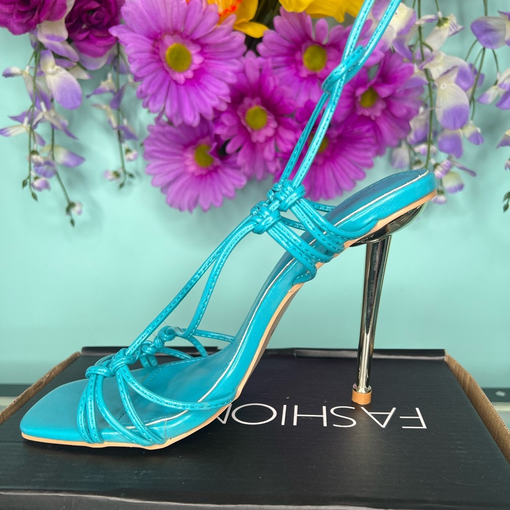 Sky blue heels